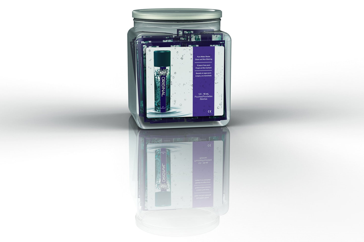 Wet Original Lubricant Display - 144 Pc Fishbowl - 10 ml Pouches WT20343D