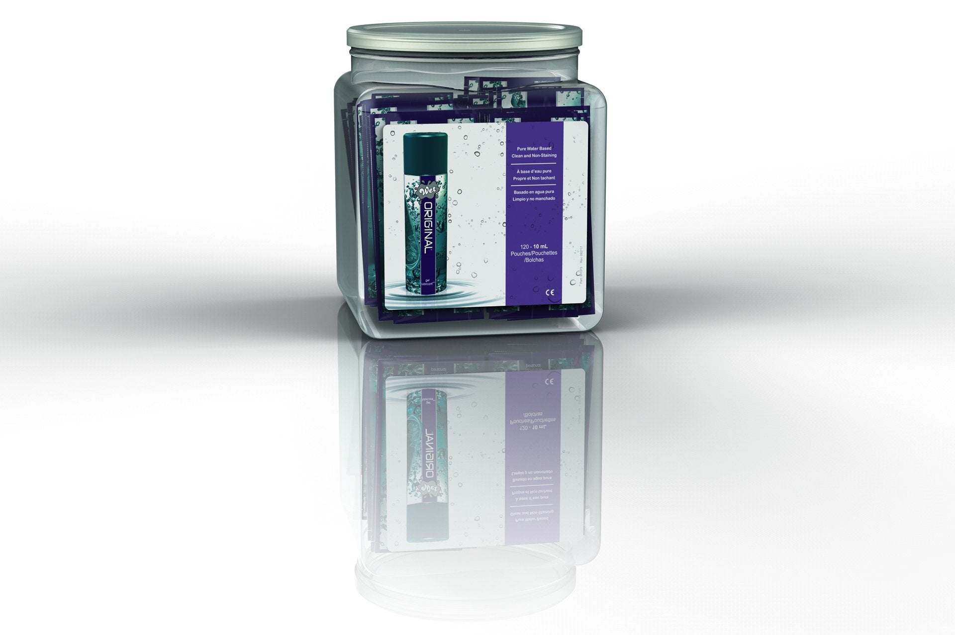 Wet Original Lubricant Display - 144 Pc Fishbowl - 10 ml Pouches WT20343D
