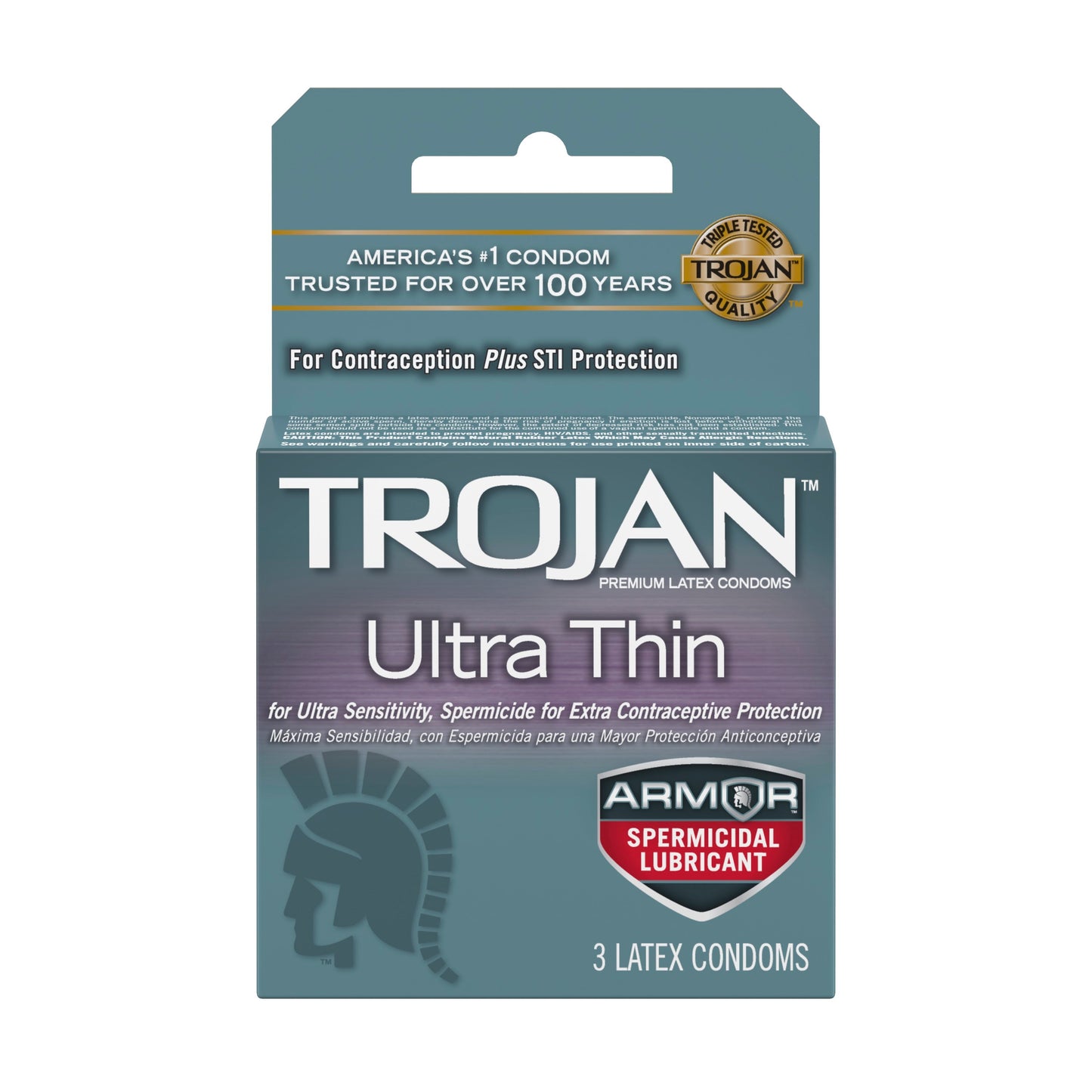 Trojan Ultra Thin Armor Spermicidal Condoms - 3 Pack TJ92720