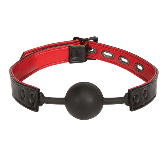 Leather and Silicone Ball Gag DJ2404-30-BU