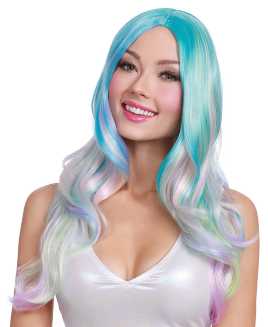 Dreamgirl Long Light Blue/pink/lavender/mint Green Wavy Wig DG-11704