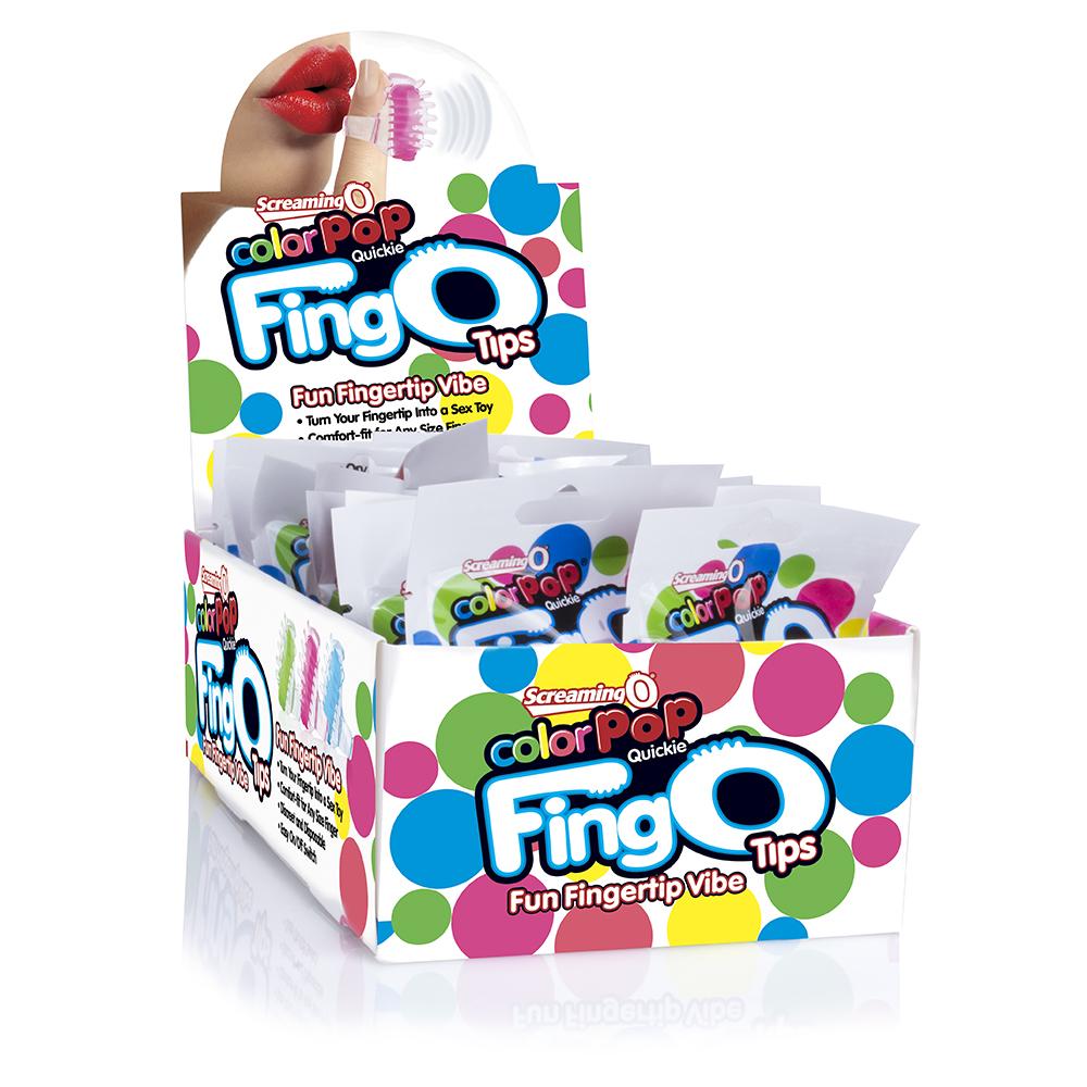 Fingo Tips - 18 Count Pop Box Display - Assorted Colors TIP-110D