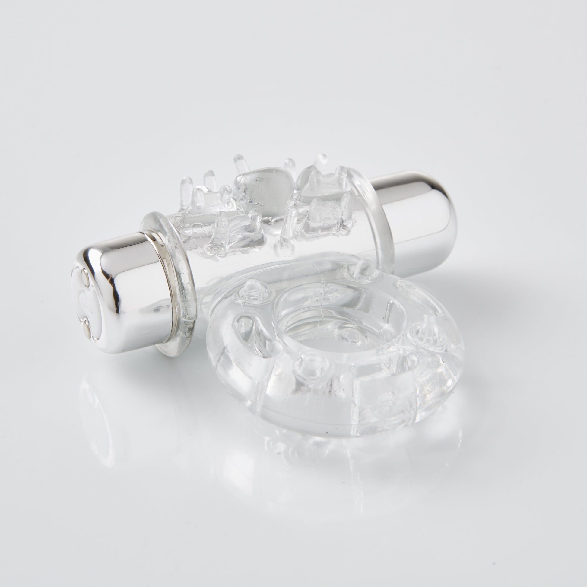 Sensuelle 7 Function Rechargeable Bullet Ring -  Clear BT-M36CL