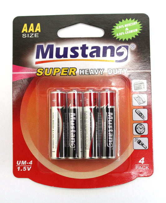 Mustang Batteries AAA 4 Pack - Super Heavy Duty MB-R03PUM4AA