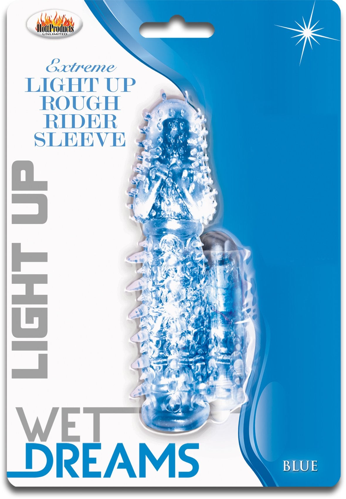 Wet Dreams Extreme Light Up Rough Rider Sleeve - Blue HTP2789