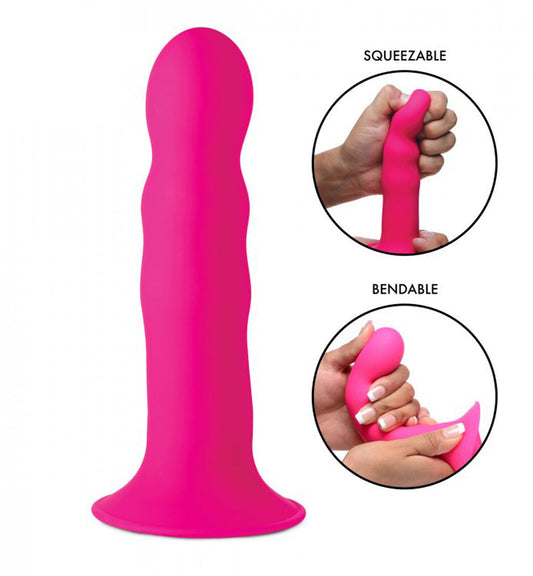 Squeeze It Squeezable Wavy Dildo - Pink SQ-AG328-PNK
