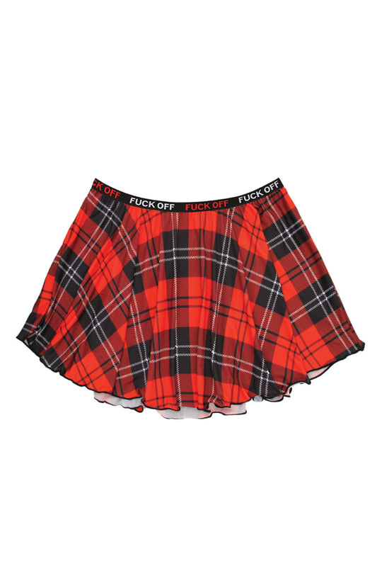 F*Ck Off Plaid Skirt - Red Plaid - M/l FL-B-AF804-ML