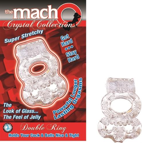 The Macho Crystal Collection-Double Ring-Clear NW2239