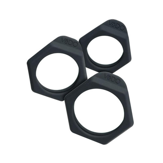 Bolt Cockring Set - Black VI-R0708