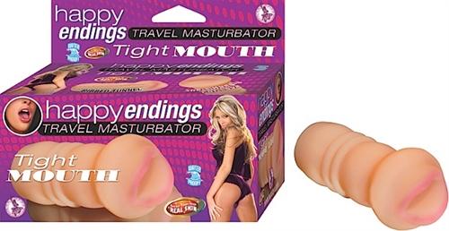 Happy Endings Travel Masturbator Tight Mouth- Flesh NW2379