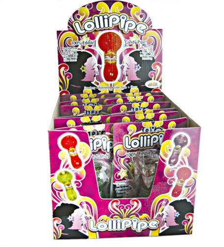 Lollopipes Edible Candy Pipe Assorted Flavors Display 12 Pieces HTP2445D
