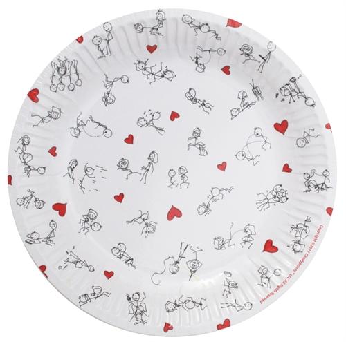 Stick Figure Style 7 Inch Plates - 8 Pack CP-3653