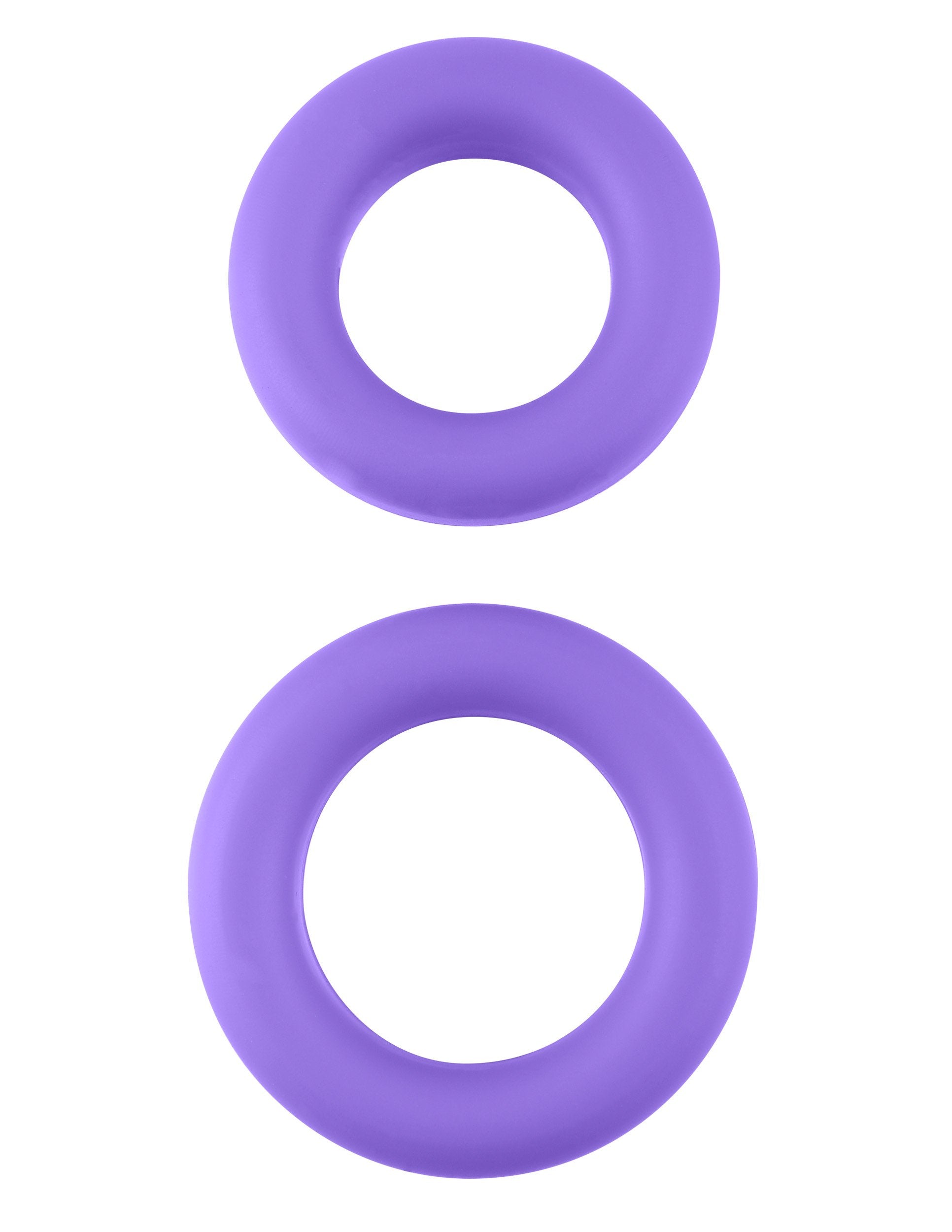 Neon Stretchy Silicone Cock Ring Set - Purple PD1445-12