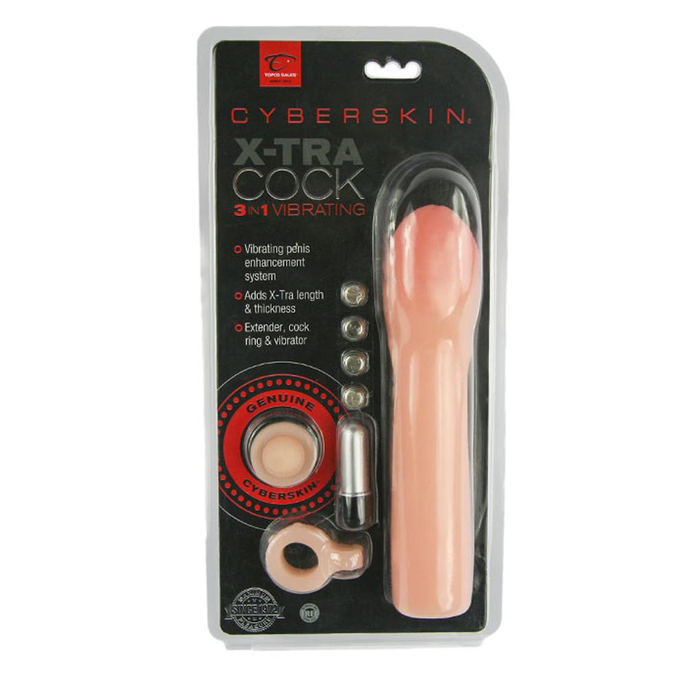 Cyberskin 3-in-1 Vibrating Xtra Cock - Light TS1006022