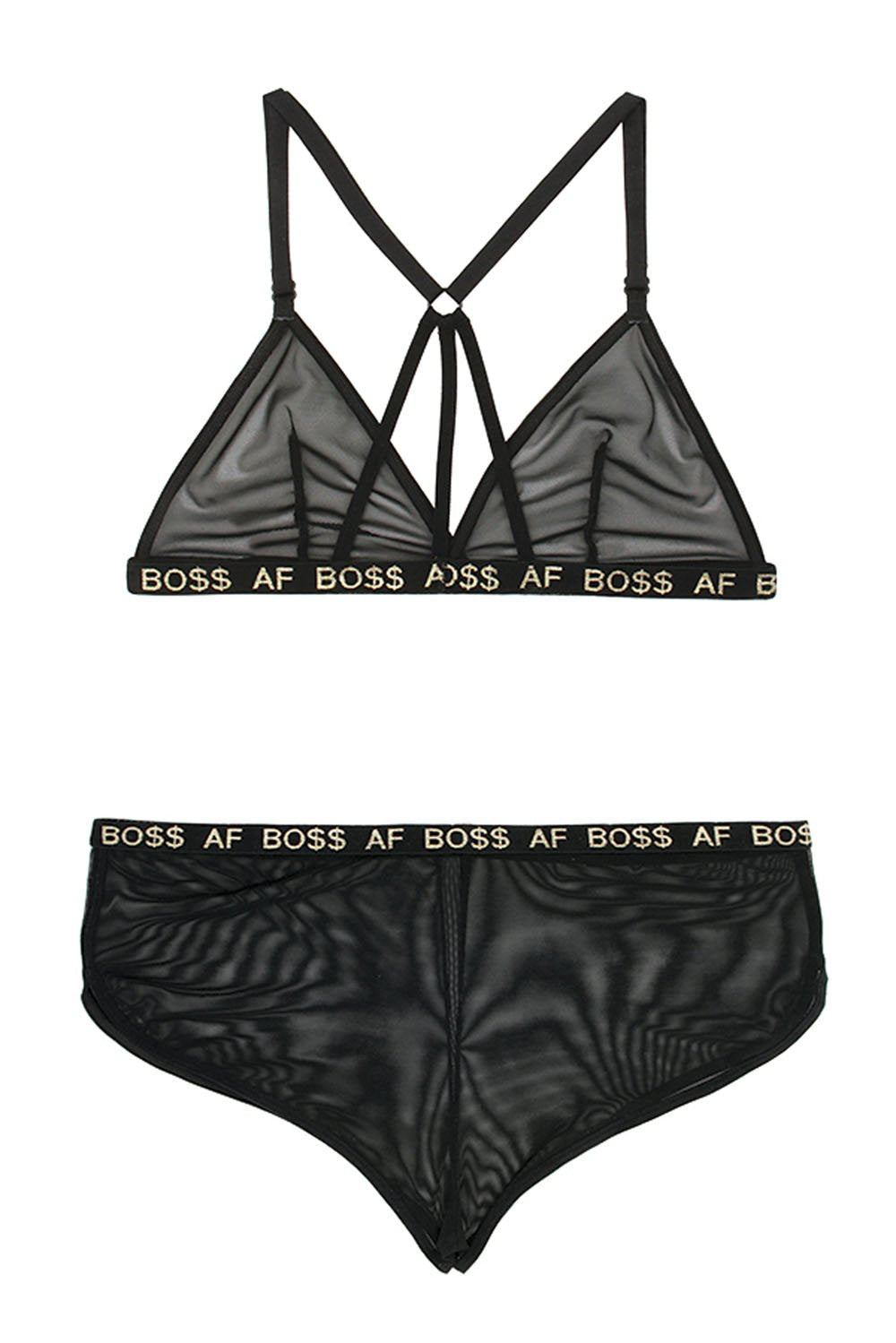 Boss Af Bralette and Shorts Set - Black - M/l FL-B-AF831-ML