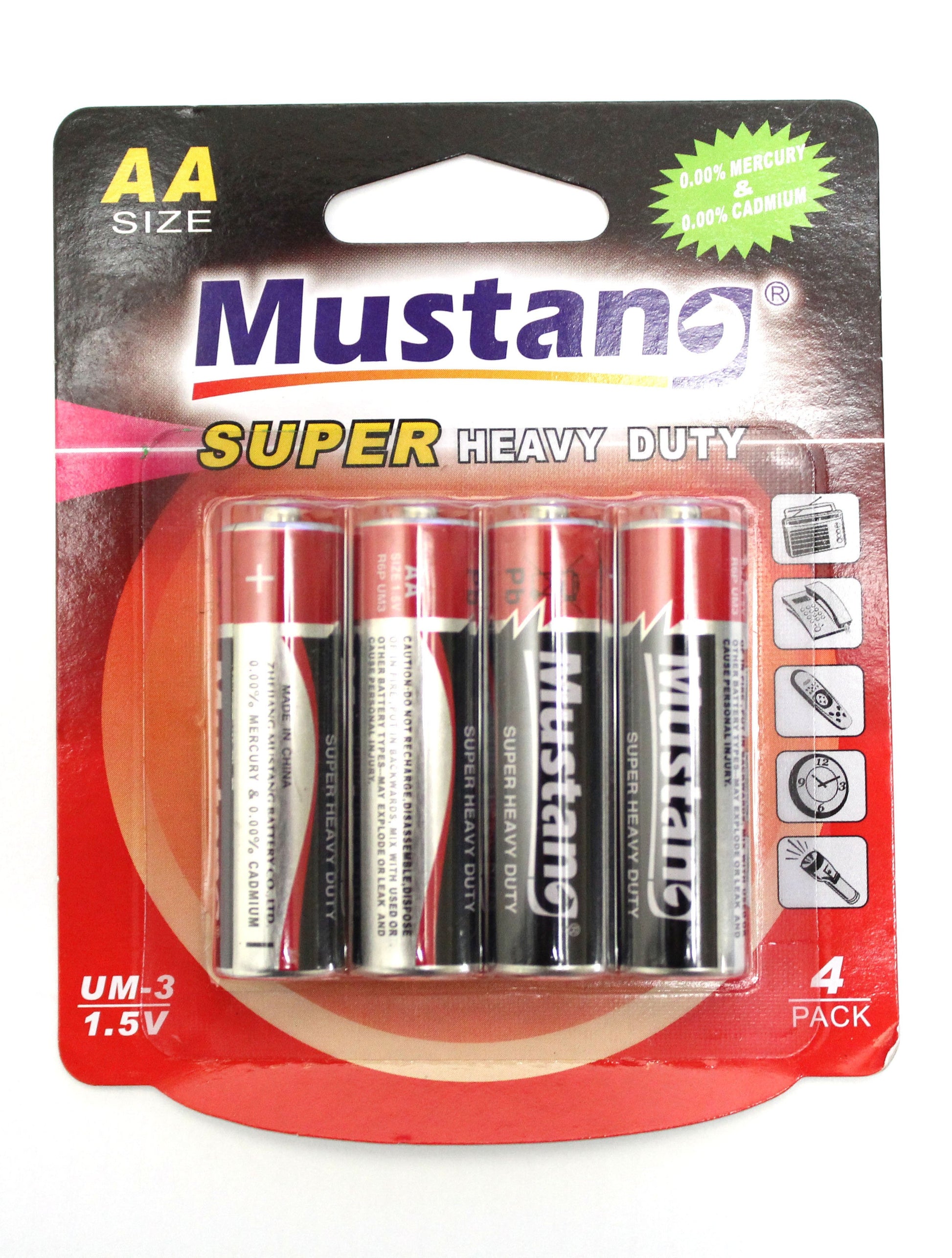 Mustang Batteries AA 4 Pack - Super Heavy Duty MB-R6PUM3AA