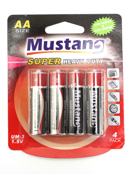 Mustang Batteries AA 4 Pack - Super Heavy Duty MB-R6PUM3AA