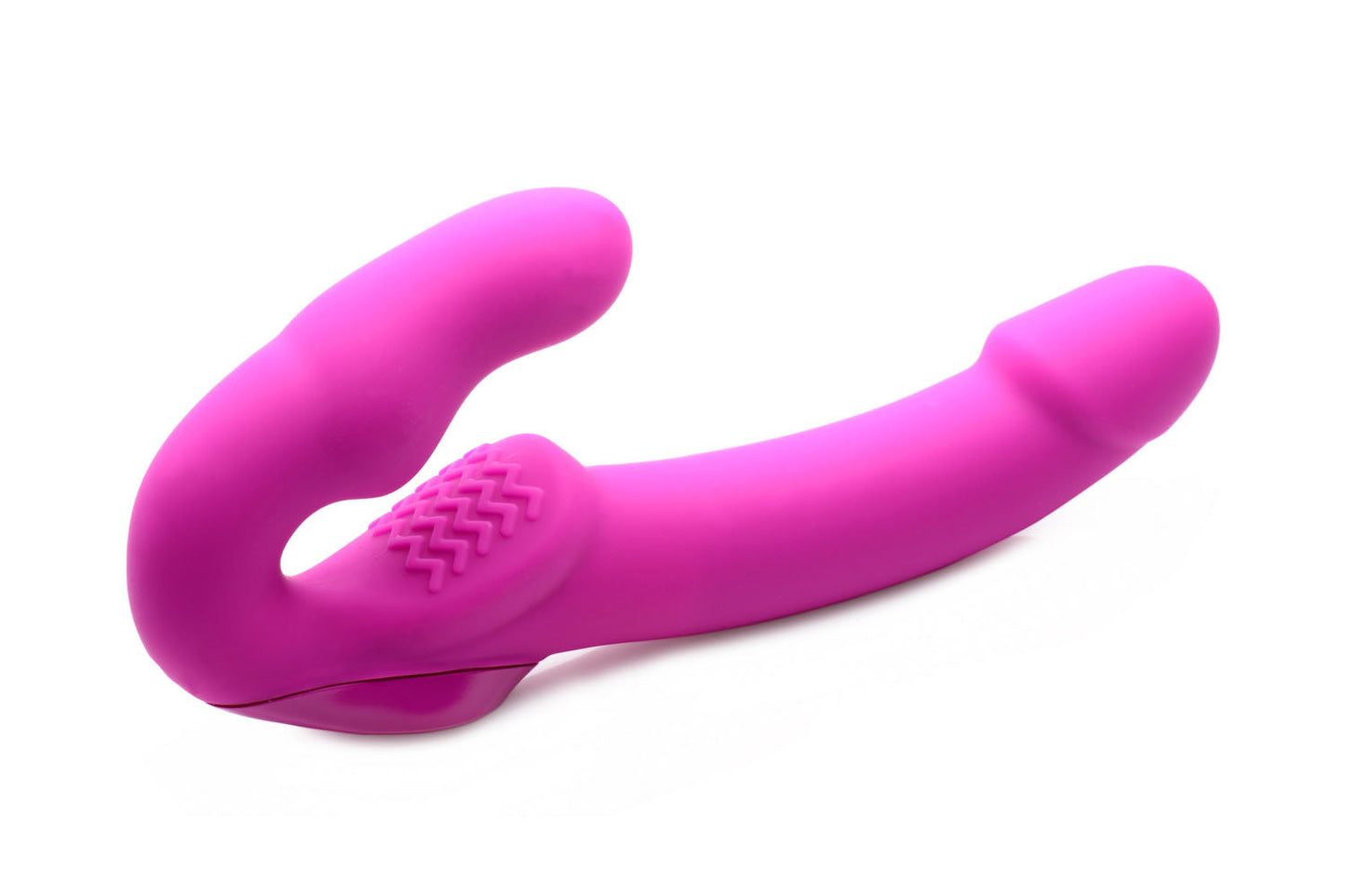 Evoke Rechargeable Vibrating Silicone Strapless Strap on - Pink SU-AF624-PINK