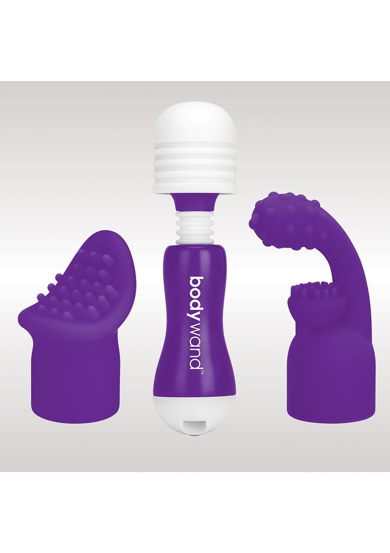 Bodywand Rechargeable Mini Massager With Attachments - Purple X-BW145