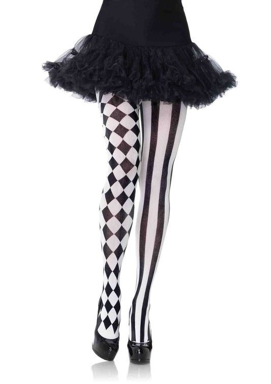 Harlequin Pantyhose - Black/white LA-7720