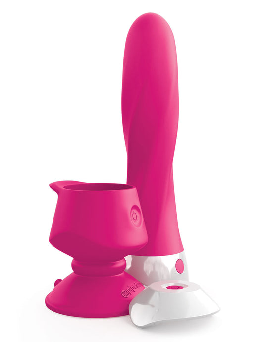 Threesome Wall Banger Deluxe Silicone Vibrator - Pink PD7070-11