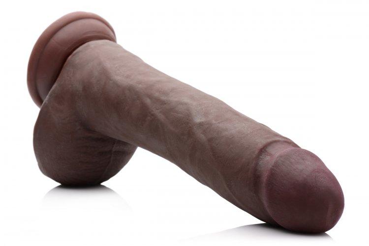 Usa Cocks 10 Inch Ameriskin Dual Density Dildo -  Dark Skin Tone USA-AF680